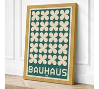 Bauhaus Clovers Minimalist Canvas Wall Art Print 24x16 Inch (61 x 41 cm)
