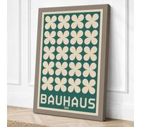 Bauhaus Clovers Minimalist Canvas Wall Art Print 24x16 Inch (61 x 41 cm)