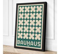 Bauhaus Clovers Minimalist Canvas Wall Art Print 24x16 Inch (61 x 41 cm)