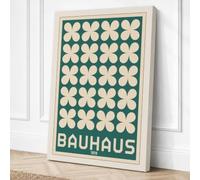 Bauhaus Clovers Minimalist Canvas Wall Art Print 36x24 Inch (91 x 61 cm)