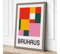 Bauhaus Composition Geometric Canvas Wall Art Print 36x24 Inch (91 x 61 cm)
