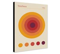 Bauhaus Concentric Circles Wall Art - Wrapped Framed Canvas Wall Art (A1 [32 x 24 inch / 81 x 61 cm])