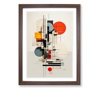 Bauhaus Conceptual Framed Print | A2 Walnut Framed Wall Art | Ready to Hang | Modern Nature Picture | Living Room Bedroom Lounge Office