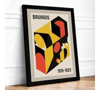Bauhaus Constructivist Geometric Framed Wall Art Print A1 (84.1×59.4cm) Black, Wall Decor for Living Room, Bedroom, Office & Home, Ready to Hang, Art Gift