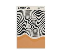 Bauhaus Exhibition Poster, Bauhaus Orange Poster Painting Canvas Wall Art Living Room Posters Painting 16x24inch(40x60cm)