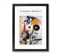 Bauhaus Flower Market Exhibition No.7 Framed Print | A2 Black Framed Wall Art | Ready to Hang | Modern Floral Picture | Living Room Bedroom Lounge Office