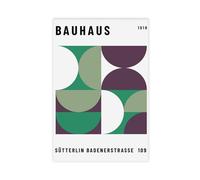 Bauhaus Geometric Minimalist Green Retro Canvas Poster Wall Art Decor Print Picture Paintings for Living Room Bedroom Decoration 08x12inch(20x30cm)