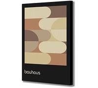 Bauhaus Geometric Shapes Brown - Abstract - Wrapped Framed Canvas Wall Art - Various Sizes (A1 [81cm x 61cm])