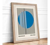 Bauhaus Geometry Geometric Framed Wall Art Print A4 (29.7×21cm) Oak, Wall Decor for Living Room, Bedroom, Office & Home, Ready to Hang, Art Gift