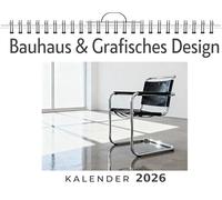 Bauhaus & Grafisches Design: Wandkalender 2026, Kalender DIN A4 quer, Monatskalender im Querformat mit Kalendarium, das perfekte Geschenk