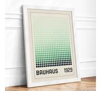 Bauhaus Grid Composition Geometric Framed Wall Art Print A3 (42×29.7cm) White, Wall Decor for Living Room, Bedroom, Office & Home, Ready to Hang, Art Gift