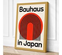 Bauhaus in Japan Geometric Canvas Wall Art Print 30x20 Inch | Ready to Hang, Gallery Wrapped, Fade-Resistant Inks, Securely Packaged, UK Made