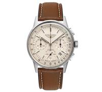 Bauhaus Aviation Chronograph Leather Strap Beige Dial Quartz 23765 Men's Watch