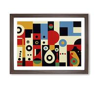 Bauhaus Modern Art Vol.2 Abstract H1022 Framed Print for Living Room Bedroom Home Office Décor, Wall Art Picture Ready to Hang, Walnut A4 Frame (34 x 25 cm)