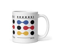 Bauhaus Mug 11oz - Modern Geometric Coffee Cup with 1919 Art Design - Colorful Abstract Red Blue Yellow Shapes - Gift for Designers & Art Lovers