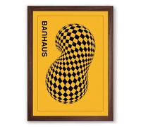 Bauhaus Optical Forms Geometric Framed Wall Art Print A1 (84.1×59.4cm) Walnut, Wall Decor for Living Room, Bedroom, Office & Home, Ready to Hang, Art Gift