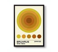 Bauhaus Orange Circles Poster, Bauhaus Print, Abstract Art Exhibition, Minimalists Ausstellung Home Wall Art Decor, Archival Matte, A1 (Framed) - 84.1x59.4cm