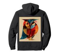 Bauhaus Owl Abstract Geometric Cubism Motif Pullover Hoodie