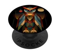 Bauhaus Owl Abstract Geometric Symmetry PopSockets Adhesive PopGrip