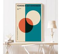 Bauhaus Poster Abstract Geometric Canvas Wall Art Blue Orange Art Print Color Block Minimal Poster Bauhaus Mid Century Modern Wall Art Abstract Multicolor Circle Shape Canvas Print 16x24inch No Frame