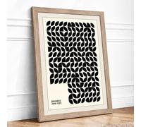 Bauhaus Rhythm Geometric Framed Wall Art Print A1 (84.1×59.4cm) Oak, Wall Decor for Living Room, Bedroom, Office & Home, Ready to Hang, Art Gift