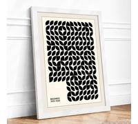 Bauhaus Rhythm Geometric Framed Wall Art Print A1 (84.1×59.4cm) White, Wall Decor for Living Room, Bedroom, Office & Home, Ready to Hang, Art Gift