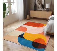 Bauhaus Rug, Mid Century Carpet, Abstract Geometric Area Rug for Bedroom Rugs Non Slip Low Pile Washable Soft Rugs Floor Rug 120x150 cm