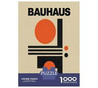 Bauhaus Style Abstract Geometric Pattern 1000 Piece Jigsaw Puzzle Jigsaw Puzzle for Adults Modern Home Decor Stress Relief 70x50cm/1000pcs
