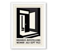 Bauhaus Weimar Geometric Framed Wall Art Print A4 (29.7×21cm) White, Wall Decor for Living Room, Bedroom, Office & Home, Ready to Hang, Art Gift