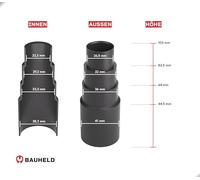 BAUHELD 3 x Vacuum Cleaner Hose Attachment [Made in Germany] - Adapter for Vacuum Cleaner Nozzle Made of Sturdy PVC Rubber - Reducer for Kärcher Parkside Bosch Makita Festool Eibenstock - Black