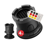 BAUHELD 4 x Height-Adjustable Vibration Damper Washing Machine and Dryer - Anti-Vibration Feet for Secure Stand - Non-Slip Vibration Damper Compatible with Bosch, Siemens, AEG - Black