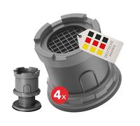 BAUHELD 4 x Height-Adjustable Vibration Damper Washing Machine and Dryer - Anti-Vibration Feet for Secure Stand - Non-Slip Vibration Damper Compatible with Bosch, Siemens, AEG - Grey