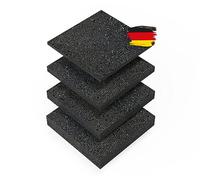 BAUHELD® Patio Pads 90 x 90 x 8 mm [Pack of 105] Sturdy Building Protection Mat Made of Rubber Granules [Made in Germany] as Underlay Panels for Patio Tiles, WPC Patio Floorboards, Stilt Bearings,