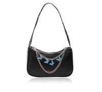 BAUIOREAD 1 Piece Handbag, Small Handbag, Small Handbag, Shoulder Bag with Butterfly Chain, Armpit Bag with Zipper, Purse, Plain Women's Bag, black, S