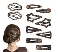 BAUIOREAD 10 Leopard Print Hair Clips, Snap on Hair Clips, Animal Print Hair Clips, Girls Hair Clips, Leopard Print Hair Accessories, Leopard Print Geometric Hair Clips, Women's Headpiece