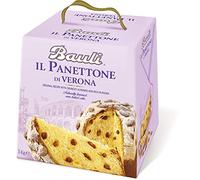 Bauli Panettone Verona 1Kg - Traditional Italian Panettone with Sweet Raisins and Whole Almonds - No Candied Fruits