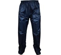 Baum Country New Mens Womens Waterproof Over Trousers Rain Pants Motorcycle Fishing Hiking (Small (S), Navy)