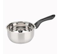 BAUMALU - Primo Saucepan - Stainless Steel - Suitable for All Heat Sources Including Induction - Triple Base Diffuser, Homogeneous Heat Distribution - Fixed Bakelite Handle - Diameter 14cm