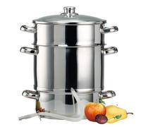 Baumalu, Stainless Steel Juice Extractor, Effective Pressure System for 6-7 kg Fruits and Vegetables, Versatile for Steaming, All Cookers, Diameter 26 cm, Silver