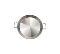 Baumalu - Stainless Steel Paella Pan 40cm Suitable for All Hobs (Induction, Gas, Electric), Large Capacity for 9 People, Riveted Handles, Quick Temperature Raise