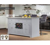 Baumhaus Grey Kitchen Island With Grey Granite Worktop Baumhaus Grey