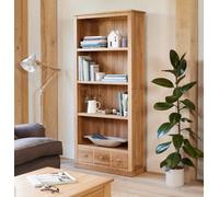 Baumhaus Mobel Oak Large 3 Drawer Bookcase, Brown