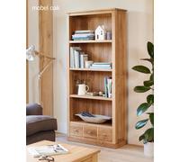 Baumhaus Mobel Oak Large 3 Drawer Bookcase, Brown