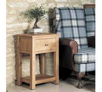 baumhaus Mobel Oak One Drawer Lamp Table