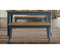 Baumhaus Signature 4 Seater Blue Dining Bench - Wilko