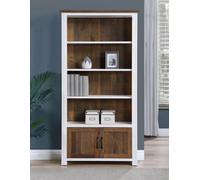 Baumhaus Splash Of White - Large Open Bookcase With Doors
