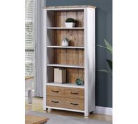 Baumhaus Splash Of White - Large Open Bookcase With Drawers