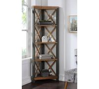 Baumhaus Urban Elegance Reclaimed Large Corner Bookcase, Brown