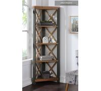 Baumhaus Urban Elegance - Reclaimed Large Corner Bookcase in Light Brown Baumhaus Light Brown