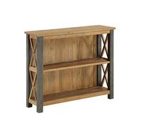 baumhaus Urban Elegance - Reclaimed Low Bookcase - Solid Wood & Steel Frame
